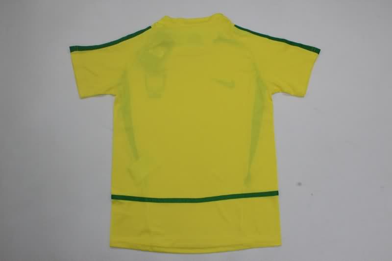 Kids Brazil 2002 Home Soccer Jersey And Shorts