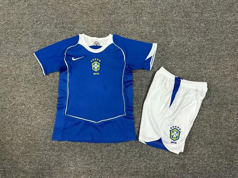 Kids Brazil 2004 Away Soccer Jersey And Shorts Kids Brazil 2004 Away Soccer Jersey And Shorts