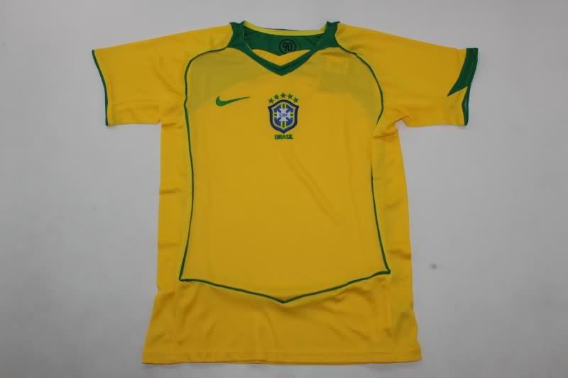Kids Brazil 2004 Home Soccer Jersey And Shorts