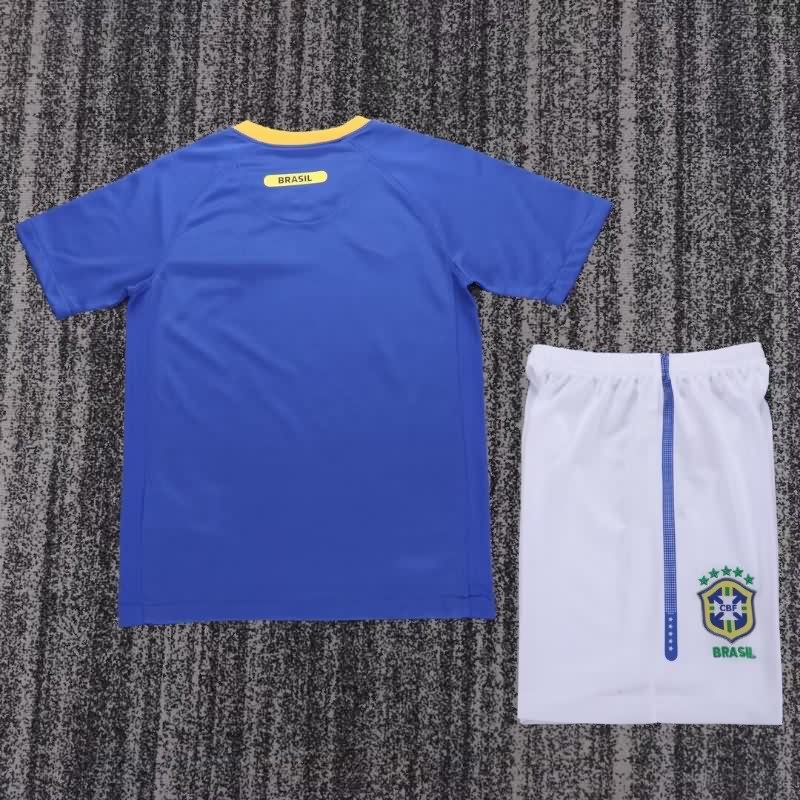 Kids Brazil 2010 Away Soccer Jersey And Shorts