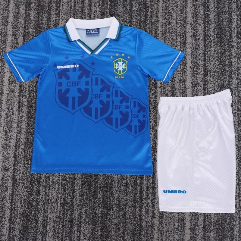 Kids Brazil 1995/97 Away Soccer Jersey And Shorts
