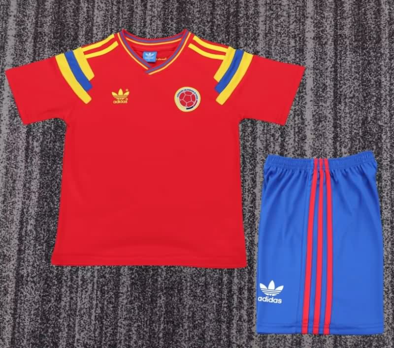 Kids Colombia 1990 Away Soccer Jersey And Shorts Kids Colombia 1990 Away Soccer Jersey And Shorts