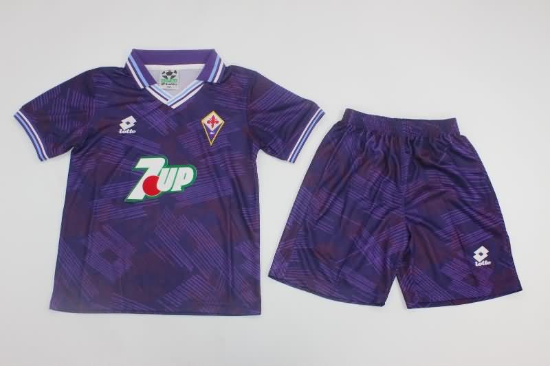 Kids Fiorentina 1992/93 Home Soccer Jersey And Shorts