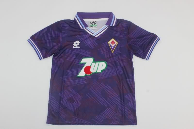 Kids Fiorentina 1992/93 Home Soccer Jersey And Shorts