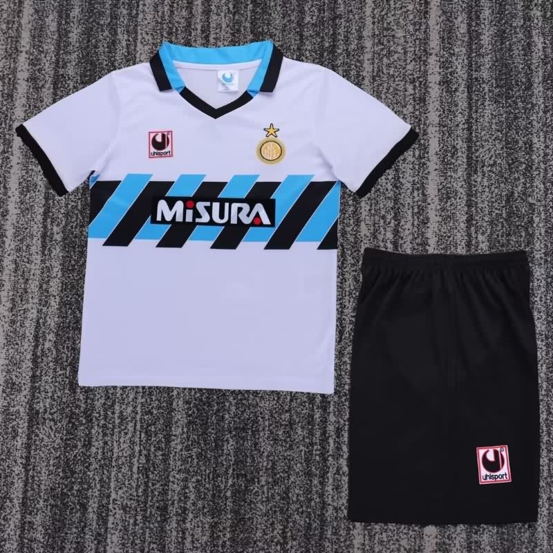 Kids Inter Milan 1990/91 Away Soccer Jersey And Shorts