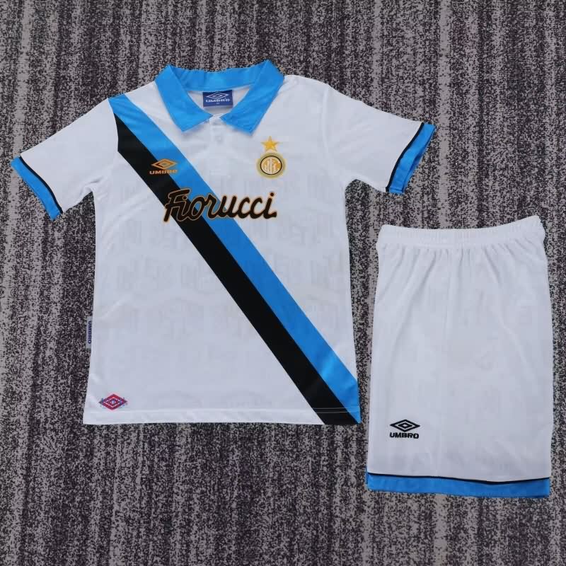 Kids Inter Milan 1994/95 Away Soccer Jersey And Shorts Kids Inter Milan 1994/95 Away Soccer Jersey And Shorts