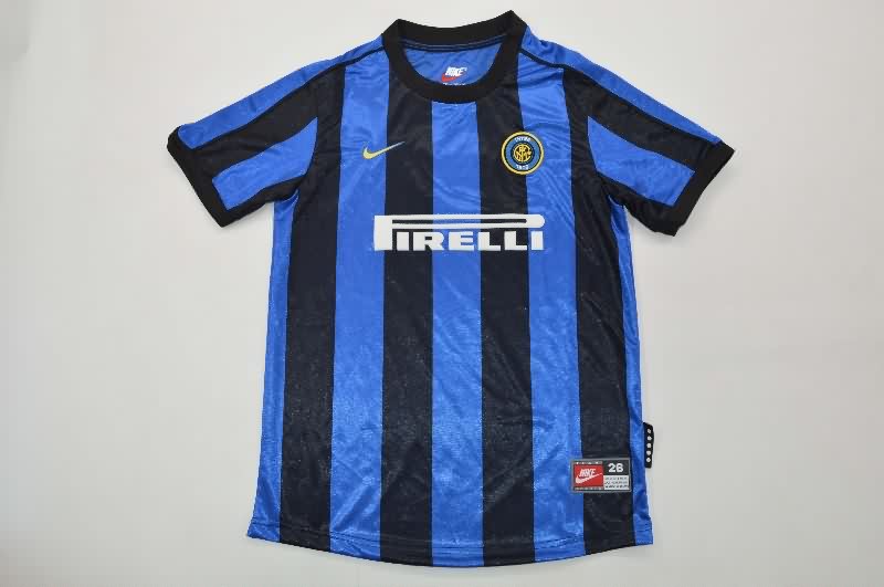 Kids Inter Milan 1999/00 Home Soccer Jersey And Shorts