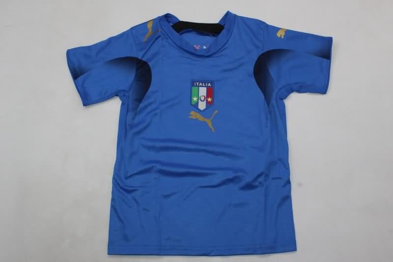 Kids Italy 2006 Home Soccer Jersey And Shorts