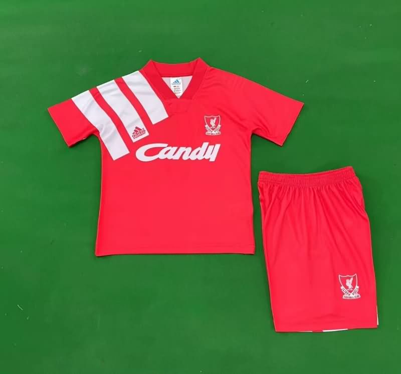 Kids Liverpool 1991/92 Home Soccer Jersey And Shorts
