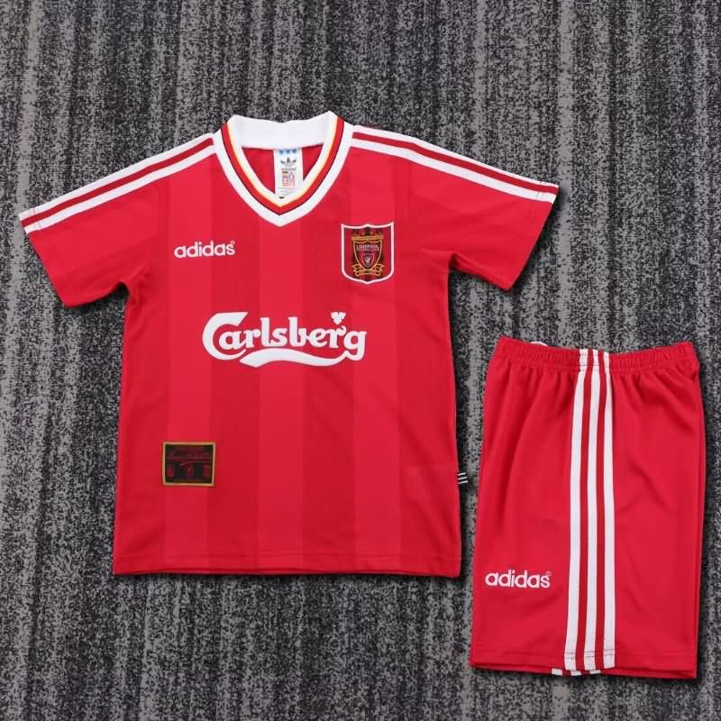 Kids Liverpool 1995/96 Home Soccer Jersey And Shorts