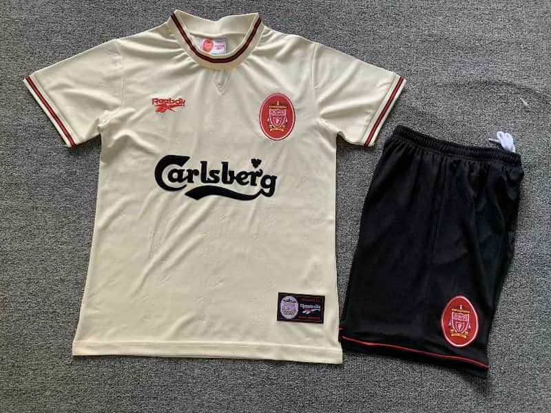 Kids Liverpool 1996/97 Away Soccer Jersey And Shorts