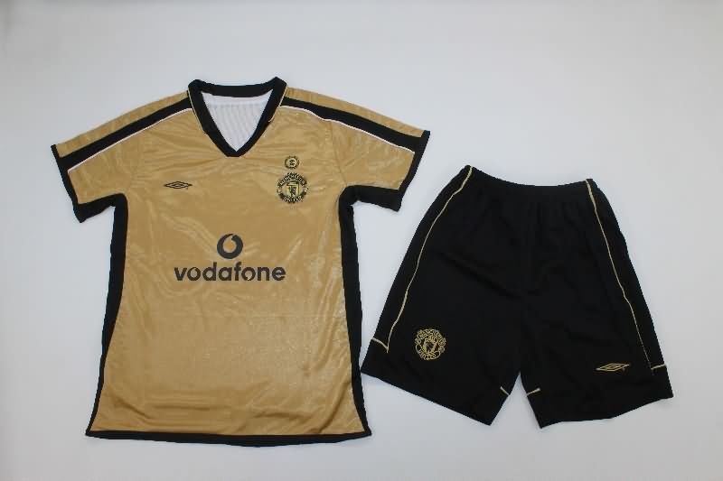Kids Manchester United 2001/02 Away Soccer Jersey And Shorts