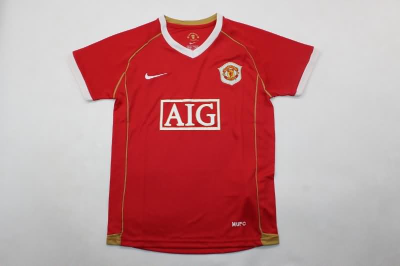 Kids Manchester United 2006/07 Home Soccer Jersey And Shorts