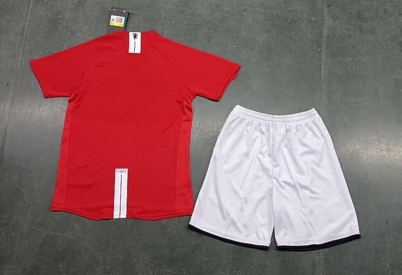 Kids Manchester United 2007/08 Home Soccer Jersey And Shorts