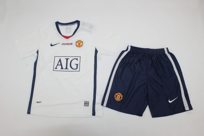 Kids Manchester United 2008/09 Away Soccer Jersey And Shorts