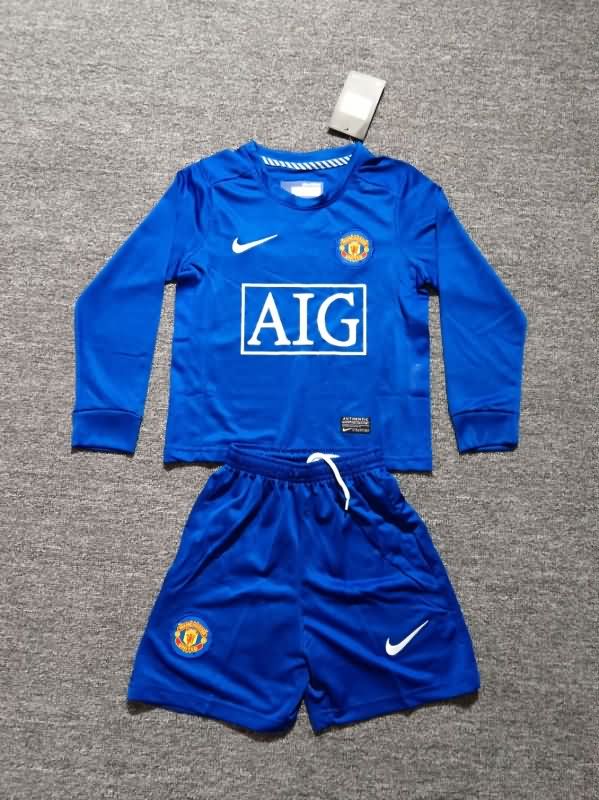Kids Manchester United 2008/09 Third Long Sleeve Soccer Jersey And Shorts