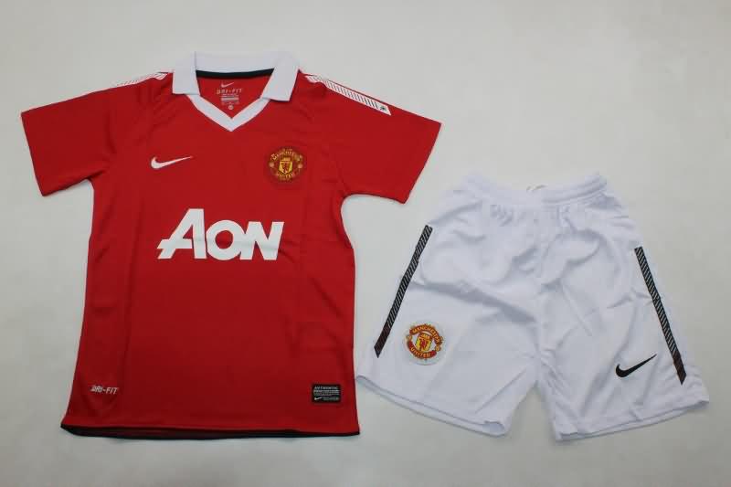 Kids Manchester United 2010/11 Home Soccer Jersey And Shorts