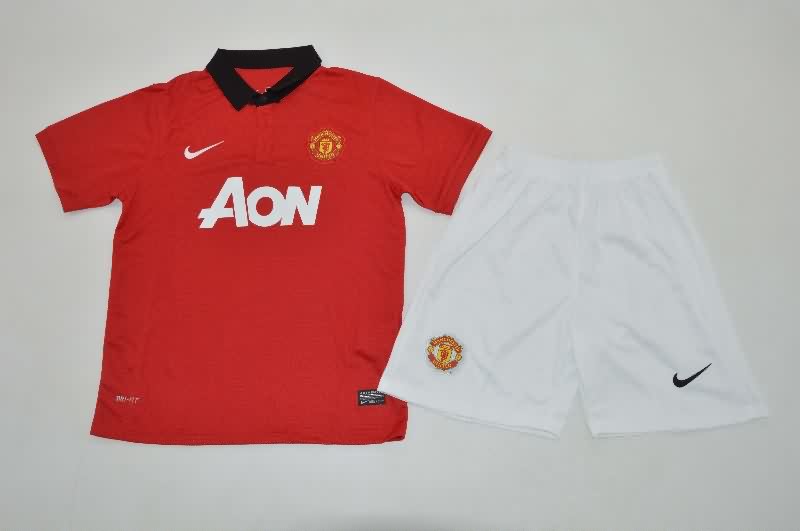 Kids Manchester United 2013/14 Home Soccer Jersey And Shorts