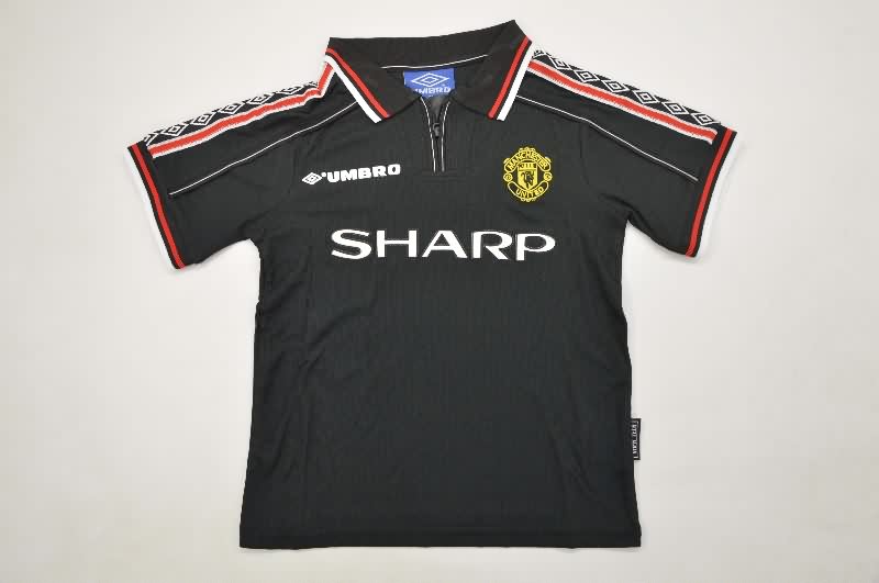 Kids Manchester United 1999 Black Soccer Jersey And Shorts