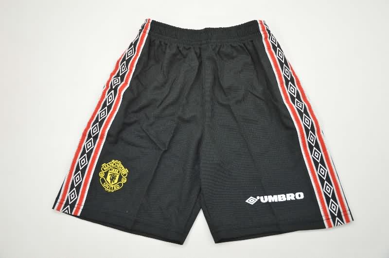 Kids Manchester United 1999 Black Soccer Jersey And Shorts