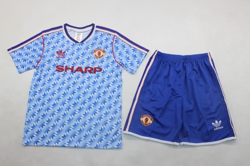 Kids Manchester United 1990/92 Away Soccer Jersey And Shorts
