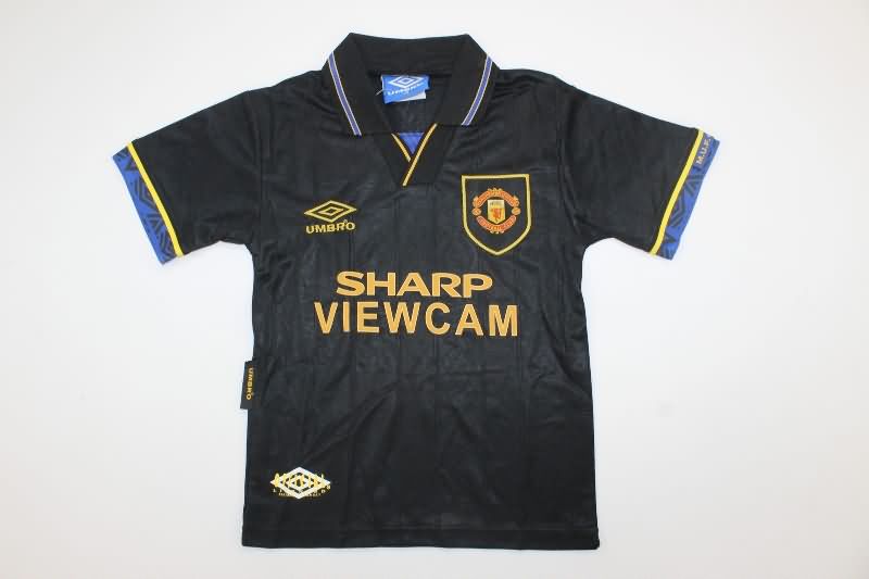 Kids Manchester United 1993/95 Away Soccer Jersey And Shorts