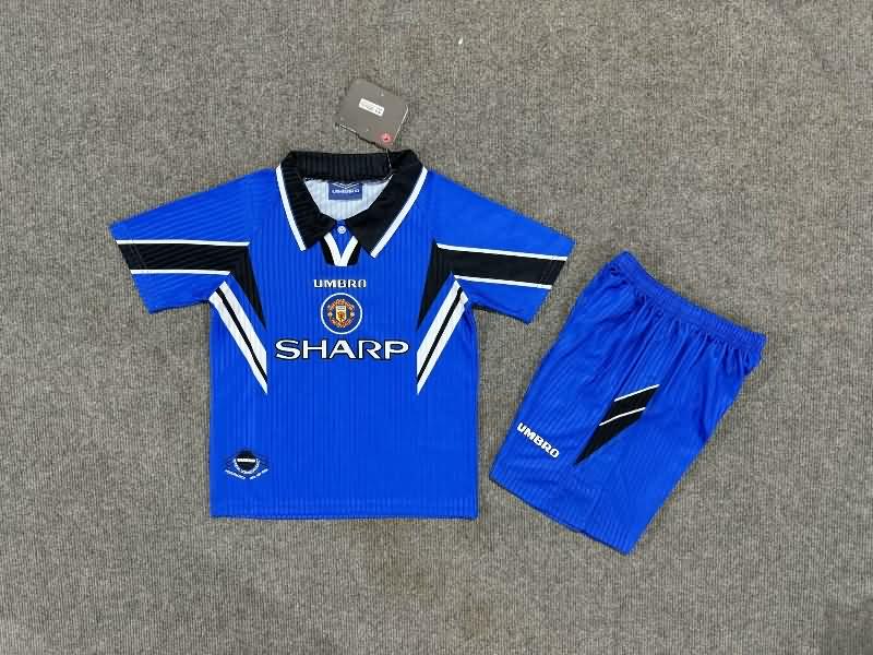 Kids Manchester United 1996/97 Away Soccer Jersey And Shorts