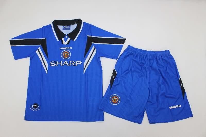 Kids Manchester United 1996/98 Third Soccer Jersey And Shorts
