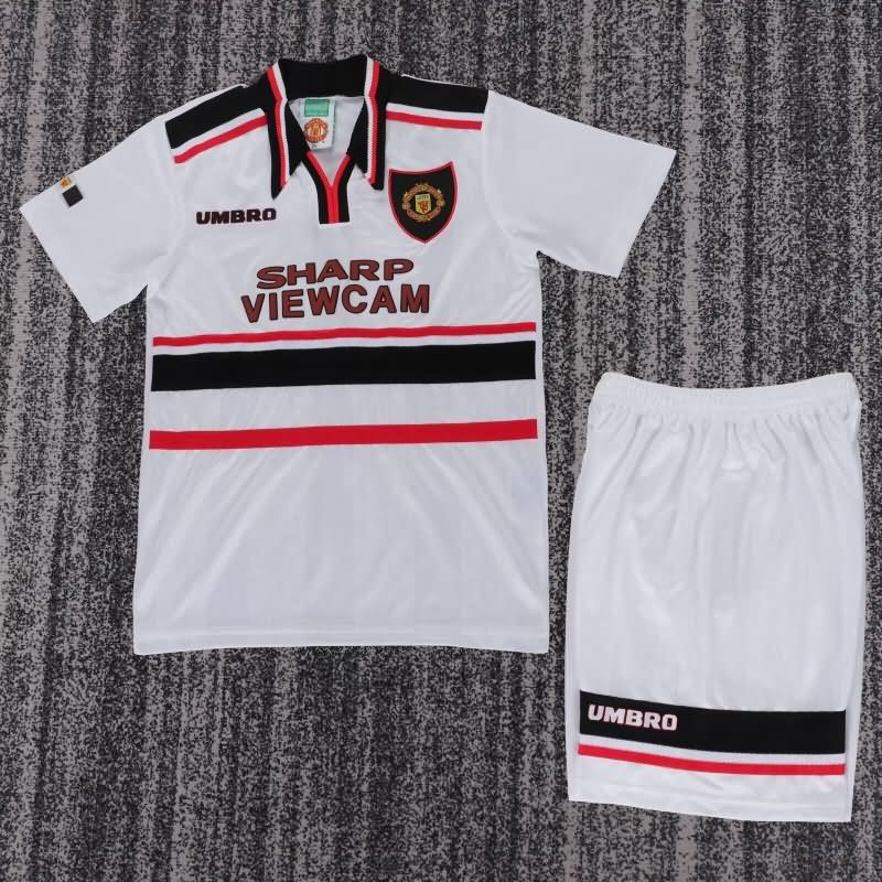 Kids Manchester United 1997/99 Away Soccer Jersey And Shorts