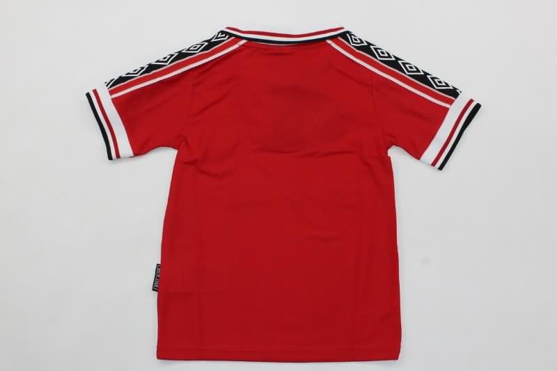 Kids Manchester United 1998/00 Home Soccer Jersey And Shorts