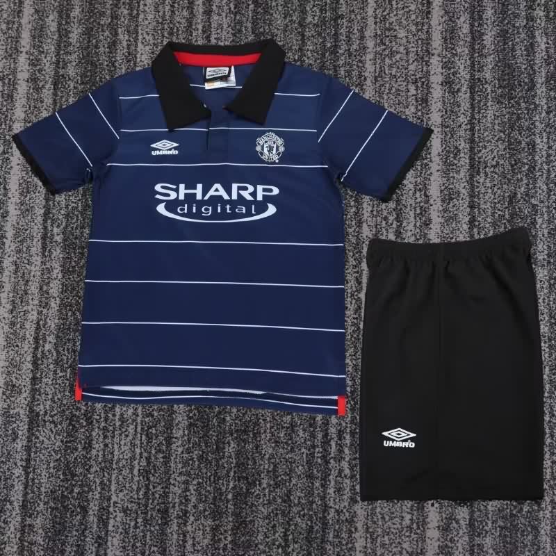 Kids Manchester United 1999/00 Away Soccer Jersey And Shorts