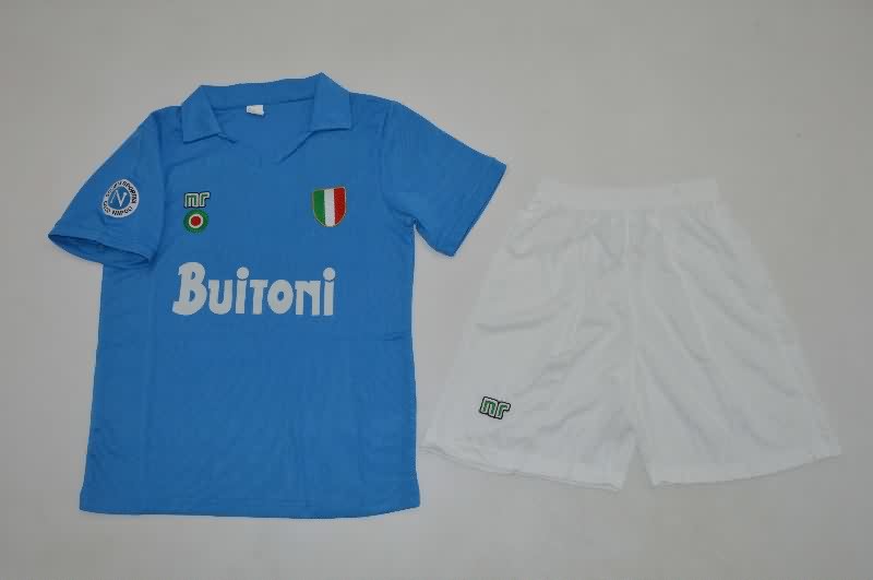 Kids Napoli 1987/88 Home Soccer Jersey And Shorts