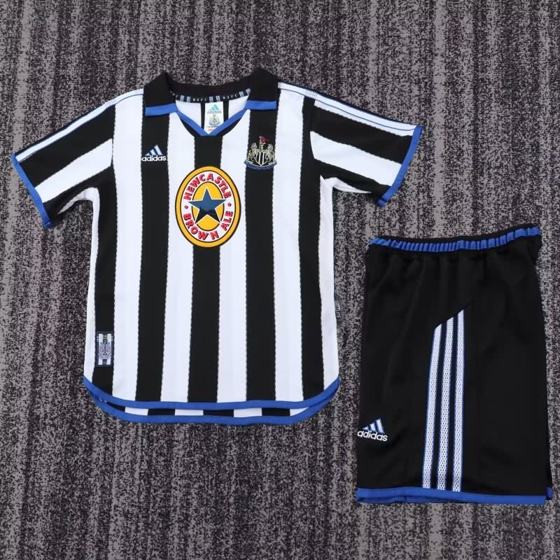 Kids Newcastle United 1999/00 Home Soccer Jersey And Shorts