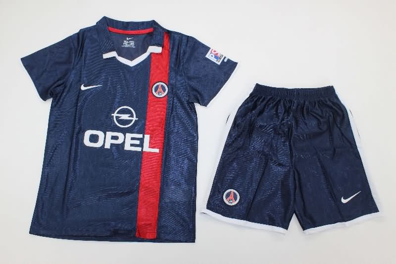 Kids Paris St Germain 2001/02 Home Soccer Jersey And Shorts Kids Paris St Germain 2001/02 Home Soccer Jersey And Shorts