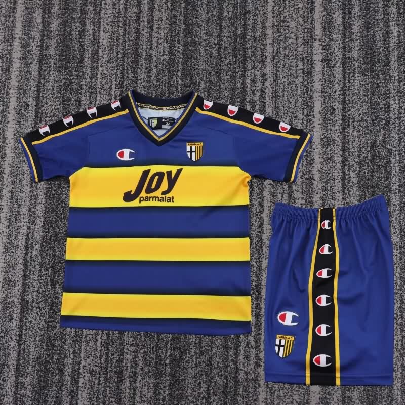Kids Parma 2001/02 Home Soccer Jersey And Shorts
