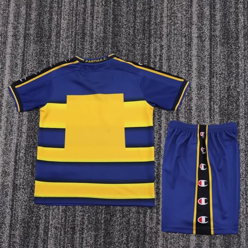 Kids Parma 2001/02 Home Soccer Jersey And Shorts