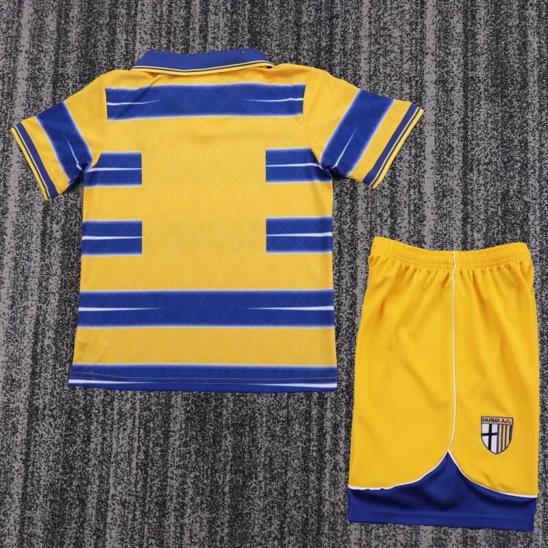 Kids Parma 1998/99 Home Soccer Jersey And Shorts