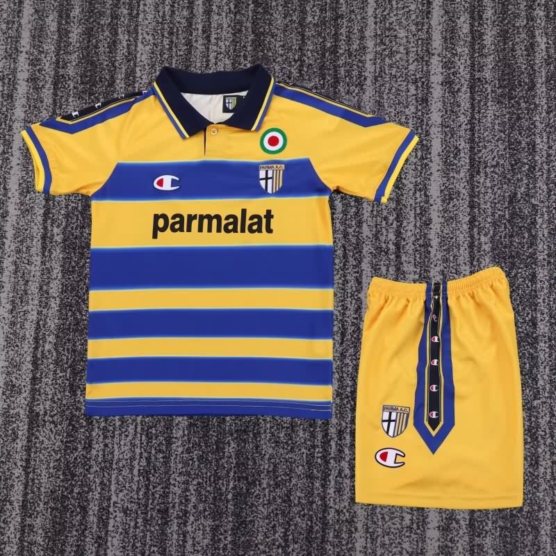 Kids Parma 1999/00 Home Soccer Jersey And Shorts