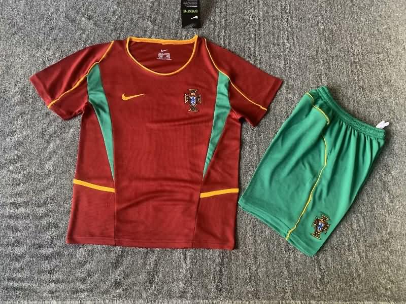 Kids Portugal 2002 Home Soccer Jersey And Shorts Kids Portugal 2002 Home Soccer Jersey And Shorts