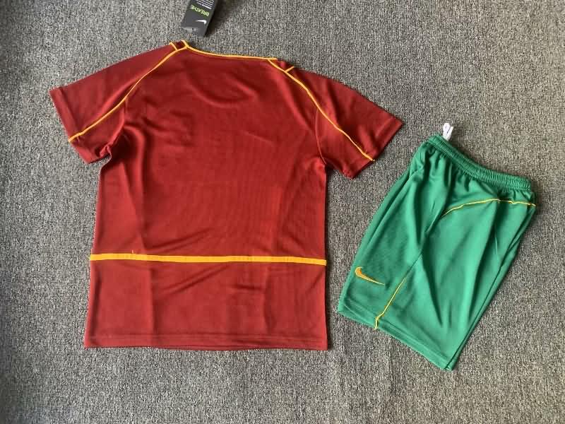 Kids Portugal 2002 Home Soccer Jersey And Shorts