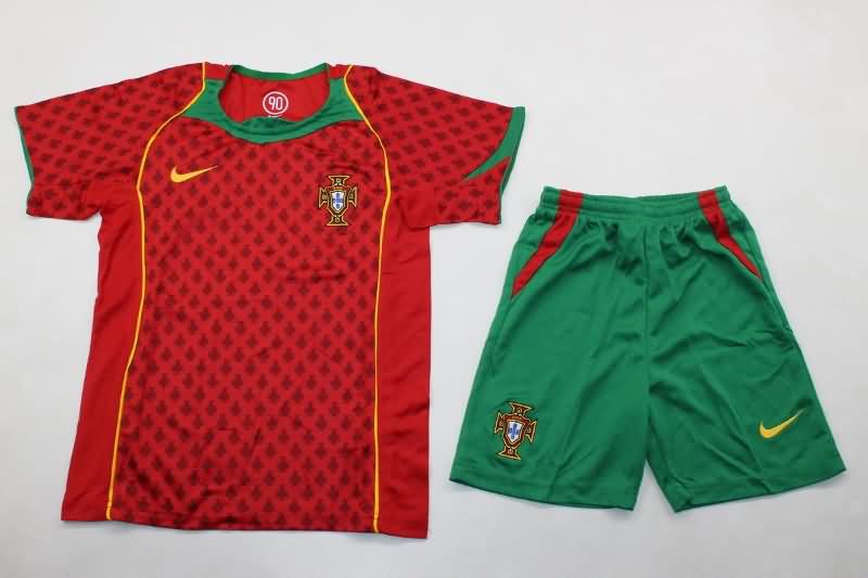 Kids Portugal 2004 Home Soccer Jersey And Shorts Kids Portugal 2004 Home Soccer Jersey And Shorts