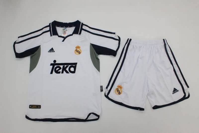 Kids Real Madrid 2000/01 Home Soccer Jersey And Shorts