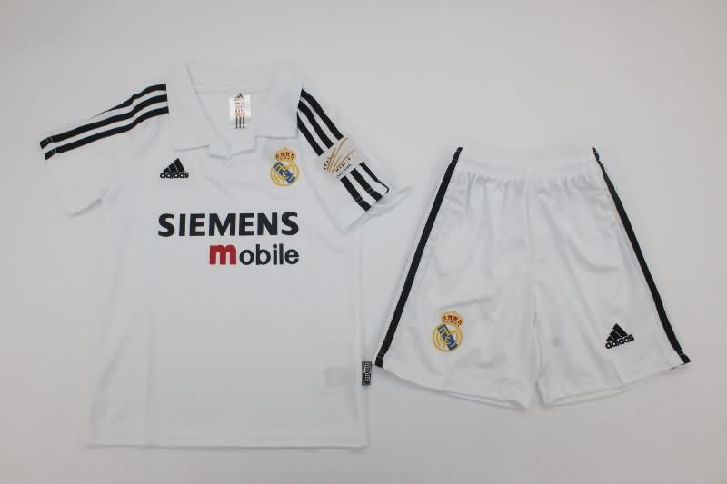 Kids Real Madrid 2002/03 Home Soccer Jersey And Shorts