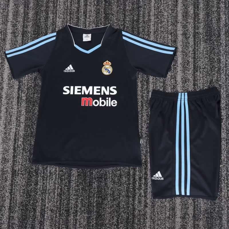 Kids Real Madrid 2003/04 Away Soccer Jersey And Shorts