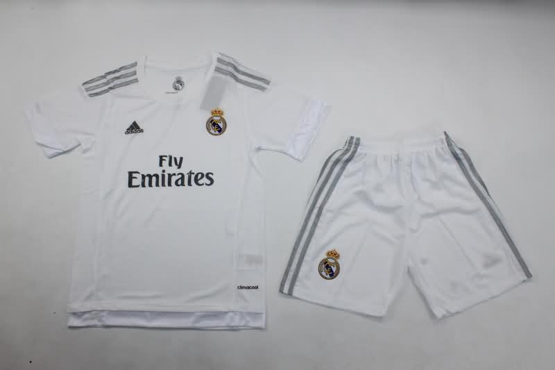 Kids Real Madrid 2015/16 Home Soccer Jersey And Shorts