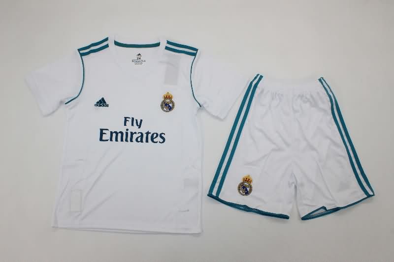 Kids Real Madrid 2017/18 Home Soccer Jersey And Shorts