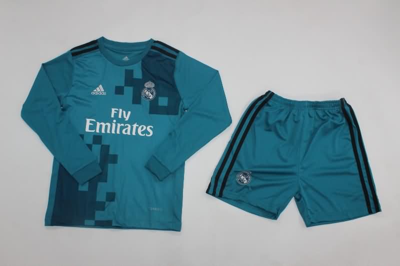 Kids Real Madrid 2017/18 Third Long Sleeve Soccer Jersey And Shorts