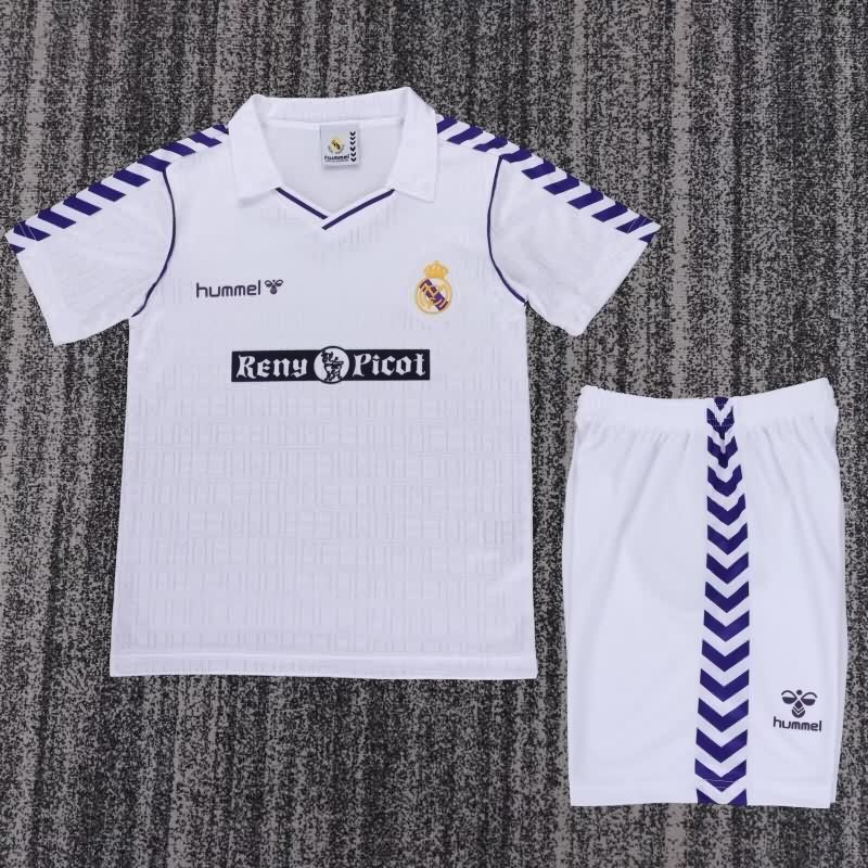 Kids Real Madrid 1988/90 Home Soccer Jersey And Shorts