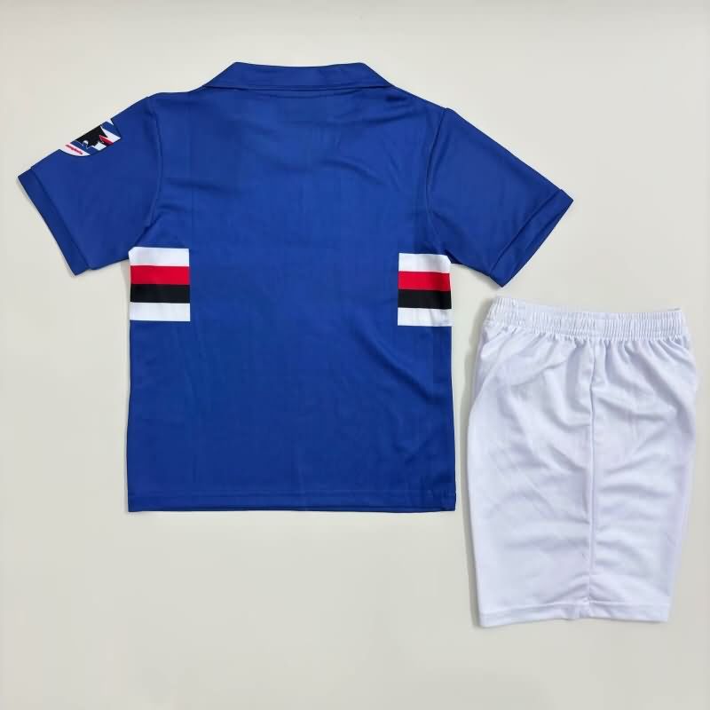 Kids Sampdoria 1990/91 Home Soccer Jersey And Shorts