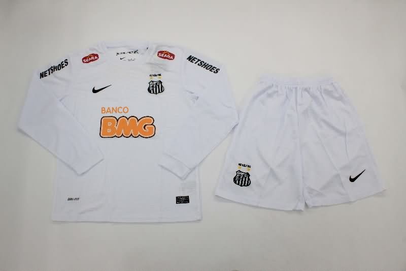 Kids Santos 2011/12 Home Long Sleeve Soccer Jersey And Shorts Kids Santos 2011/12 Home Long Sleeve Soccer Jersey And Shorts